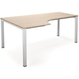 Hörnskrivbord DUO-U, vänster, LxB 1800x1200 mm, ek/vit