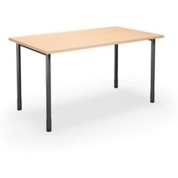 Bord DUO-C, rak skiva, LxB 1400x800 mm, björk/svart