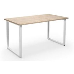 Bord DUO-O, rak skiva, LxB 1400x800 mm, ek/vit