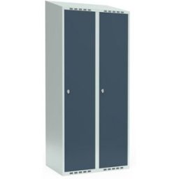 Klädskåp Fydor SMG, 800x 550x1900 mm, 2 dörrar i 2 skåp , sluttande ta