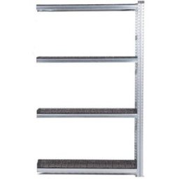 Lagerhylla Flex, utbyggnad, BxDxH 1206x400x1972, 4 st svarta hyllplan