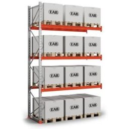 Pallställ Space utbyggnad, B1100xH4500 mm för 12 pallar, 550 kg/pall,
