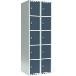Elevskåp Fydor SMG, BxDxH 600x550x1752 mm, 10 dörrar i 2 skåp, plant t