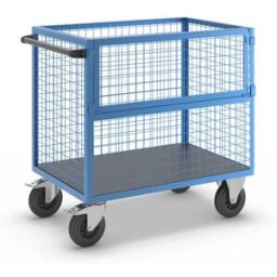Rullcontainer Lisen, väggar av stålgaller, utan lock, LxB 1050 x 700 m