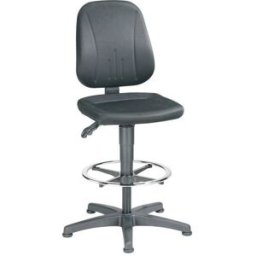 Arbetsstol Flexus, höjdinställning med gasfjäder, tygklädsel, svart, m