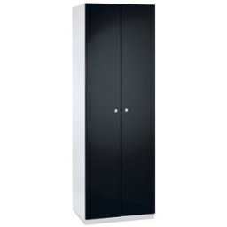 Plåtskåp med 4 hyllplan och 1 verktygsavdelning, svart, BxDxH 600x500x