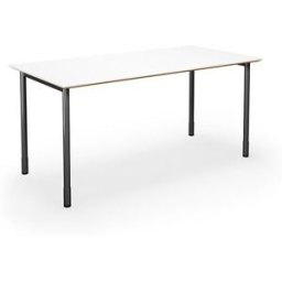 Bord DUO-C Trend, rak skiva, raka hörn, LxB 1600x800 mm, vit/svart