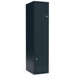 Z-skåp Fydor SMZ, BxDxH 400x550x1752 mm, 2 dörrar i 1 skåp, plant tak,