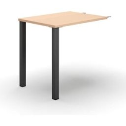 Kopplingsbord till Hörnskrivbord Duo-U, LxB 800x600 mm, björk/svart