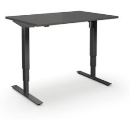 Höj och sänkbart skrivbord Atlanta, rak, LxB 1400x800 mm, mörkgrå/svar