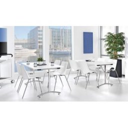Lunchbord Jonas, 1800x800 mm, krom/vit