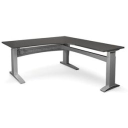Höj och sänkbart hörnskrivbord Denver, höger, LxB 1800x2000 mm, mörkgr