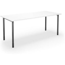 Bord DUO-C, rak skiva, LxB 1800x800 mm, vit/svart