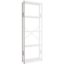Lagerhylla Hyllgavelstege, öppen, DxH 300x3000, vit