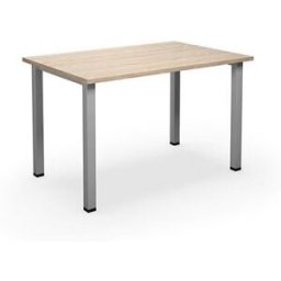 Bord DUO-U, rak skiva, LxB 1200x800 mm, ek/silver