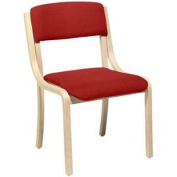 Konferensstol Chelsea, björk, utan armstöd, röd