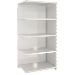 Lagerhylla Vit/Vit, täckt gavel & rygg, utbyggnad, BxDxH 965x700x2500