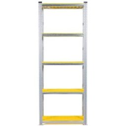Lagerhylla Flex, grund, BxDxH 976x320x2500, 5 st gula hyllplan