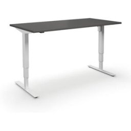 Höj och sänkbart skrivbord Atlanta, rak, LxB 1600x800 mm, mörkgrå/vit