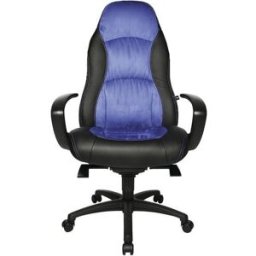 Kontorsstol Martin, konstläder / mikrofiber, svart / blå