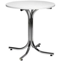 Matsalsbord Big Apple, Ø 1100 mm vit/krom