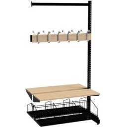 Klädfack Savalen, dubbelsidig, B 900 mm, svart, modell B, utbyggnad