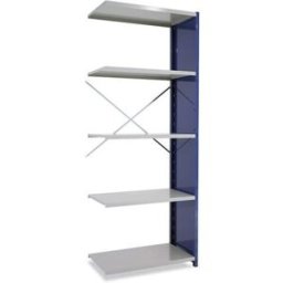 Lagerhylla Blå/Grå, täckt gavel, utbyggnad, BxDxH 965x500x2500