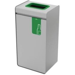 Återvinningskärl Durasort, HxBxD 830 x 420 x 330 mm, glas, grön