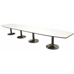 Konferensbord Strike, för 16 personer, 5200x1200 mm, vit/krom