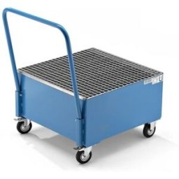 Fatpallsvagn Mona, LxB 800 x 800 mm, 1 x 200-litersfat, stående, blå R