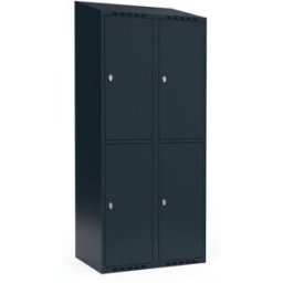 Klädskåp Fydor SMG, 800x 550x1900 mm, 4 dörrar i 2 skåp , sluttande ta