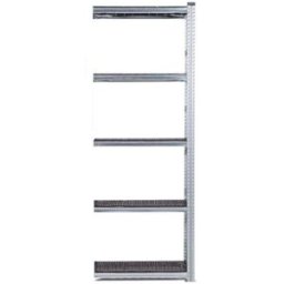 Lagerhylla Flex, utbyggnad, BxDxH 906x400x2500, 5 st svarta hyllplan