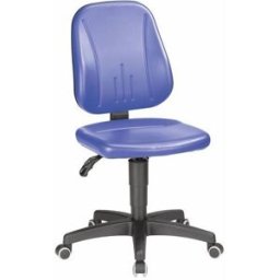 Arbetsstol Flexus, höjdinställning med gasfjäder, konstläder, blå, med