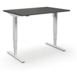 Höj och sänkbart skrivbord Atlanta, rak, LxB 1200x800 mm, mörkgrå/vit