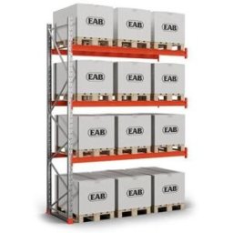 Pallställ Space utbyggnad, B1100xH4000 mm för 12 pallar, 750 kg/pall,