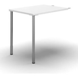 Kopplingsbord till Hörnskrivbord Duo-C, LxB 800x600 mm, vit/silver