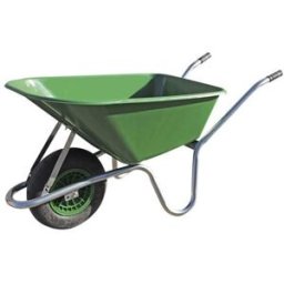 Skottkärra med tippbygel Holmfrid, med plastbalja, grön, LxB 1600 x 58