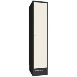 Klädskåp Sonesson Flex, 1 dörr i 1 skåp, BxD 400x550 mm/skåp, vit/svar