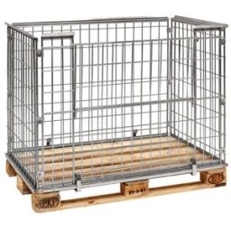 Pallram med nät Viggan, LxBxH 1200x800x850 mm, öppningsbar långsida