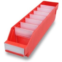 Lagerlåda Stemo 400x90x95 mm, 40-pack, röd