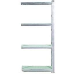 Lagerhylla Flex, utbyggnad, BxDxH 906x400x1972, 4 st gröna hyllplan fr