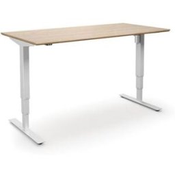 Höj och sänkbart skrivbord Atlanta Trend, rak, LxB 1600x800 mm, ek/vit