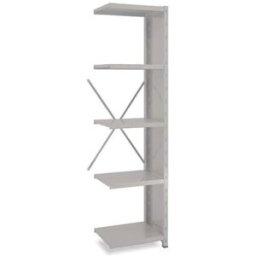Lagerhylla Vit/Vit, täckt gavel, halvutbyggnad, BxDxH 500x400x1960