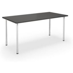 Bord DUO-C, rak skiva, LxB 1600x800 mm, mörkgrå/vit