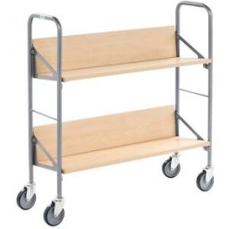Bokvagn Pärmvagn, LxBxH 900x300x920 mm, björk, 2 hyllplan