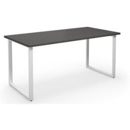 Bord DUO-O, rak skiva, LxB 1600x800 mm, mörkgrå/vit
