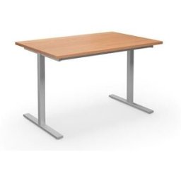 Bord DUO-T, rak skiva, LxB 1200x800 mm, bok/silver