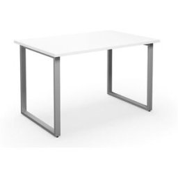 Bord DUO-O, rak skiva, LxB 1200x800 mm, vit/silver