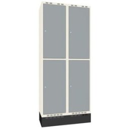 Klädskåp Sonesson Flex, 4 dörrar i 2 skåp, BxD 400x400 mm/skåp, grå/vi