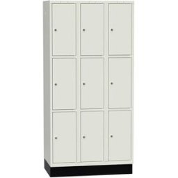 Elevskåp Sonesson Flex, 9 dörrar i 3 skåp, BxDxH 900x550x1900 mm, vit